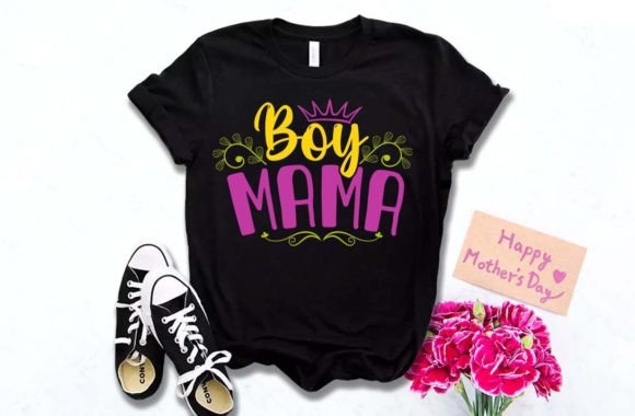 Boy Mama Mother's Day T Shirt Graphics Freebies