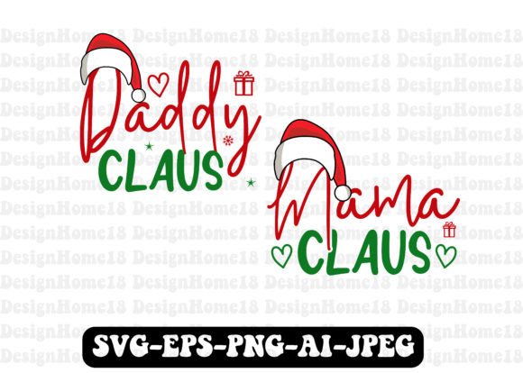 Daddy Claus, Mama Claus T-shirt Graphics Freebies