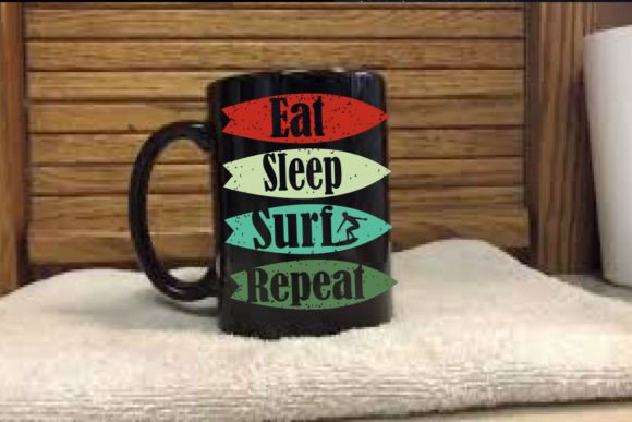 Eat Sleep Surf Repeat Graphics for T-Shirt Designs
